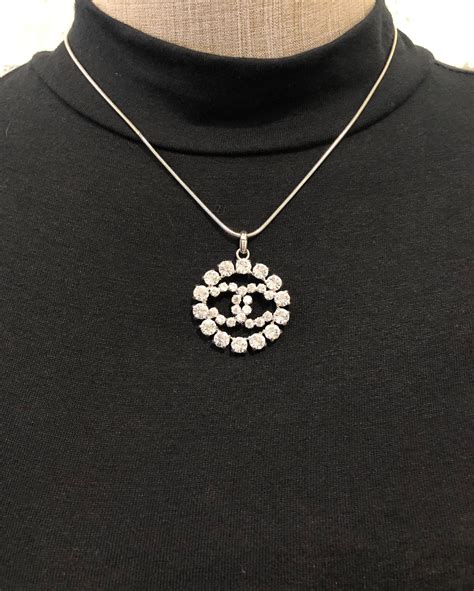 chanel diamond heart necklace|genuine Chanel necklace.